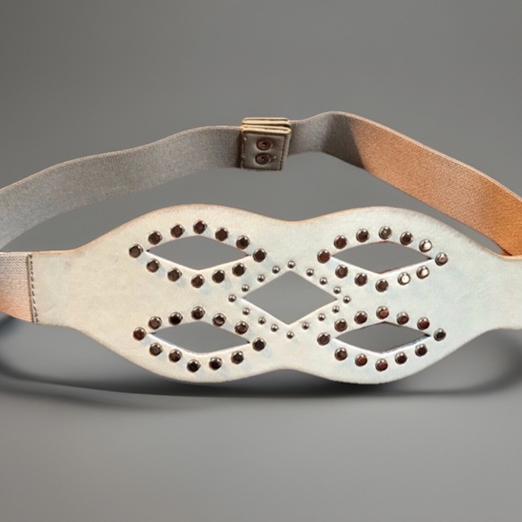 Ivory Silver Studded Bohemian Belt main image 4